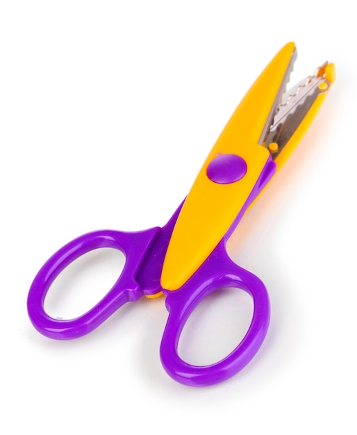 colorful zigzag scissors isolated on white