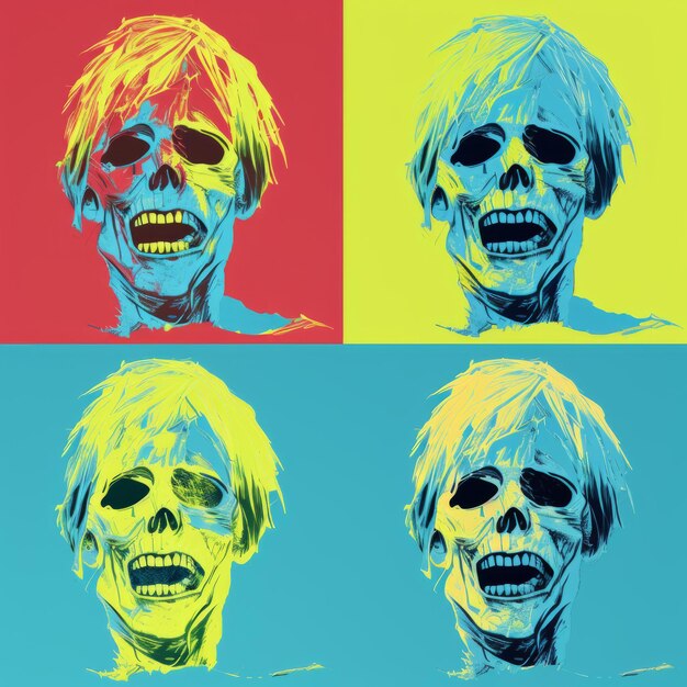 Colorful Zombie Portraits In Andy Warhol Style