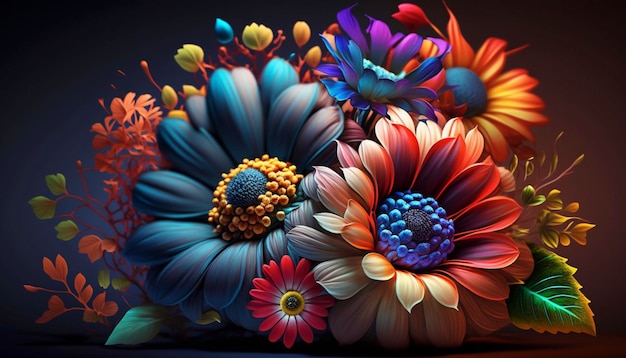 Colorfull flowersGenerative AI