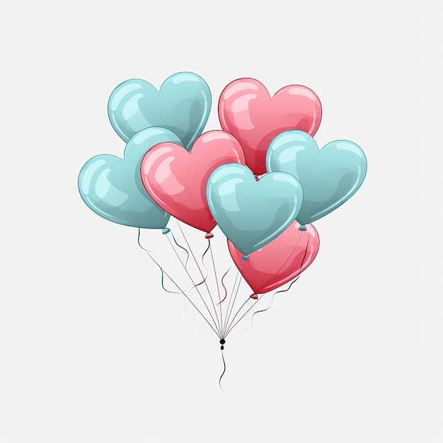 Colorfull heart shaped ballons