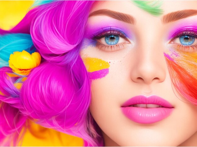 Colorfull image of woman icon