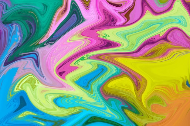 Colorfull marble ink texture acrylic painted waves texture background