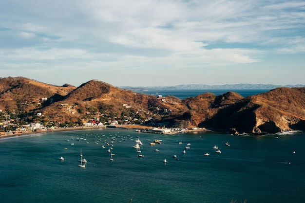 Colorfull panoramic view of bay san juan del sur nicaragua