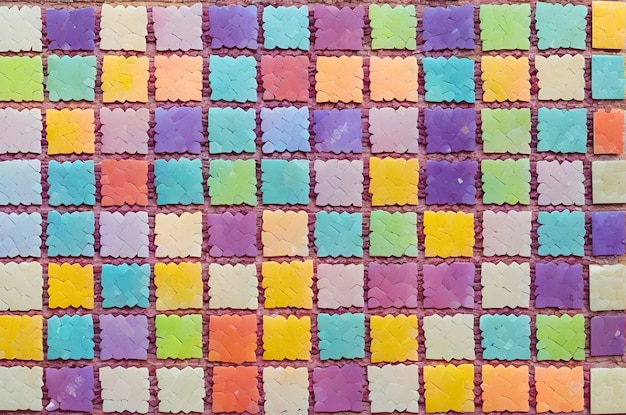 Фото Красочные квадратные мозаичные плитки для текстурного фона