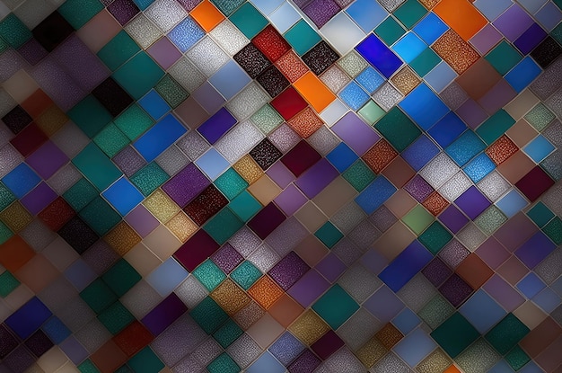 Colorfull square mosaic tiles for texture background