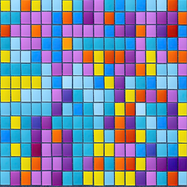 Colorfull square mosaic tiles for texture background