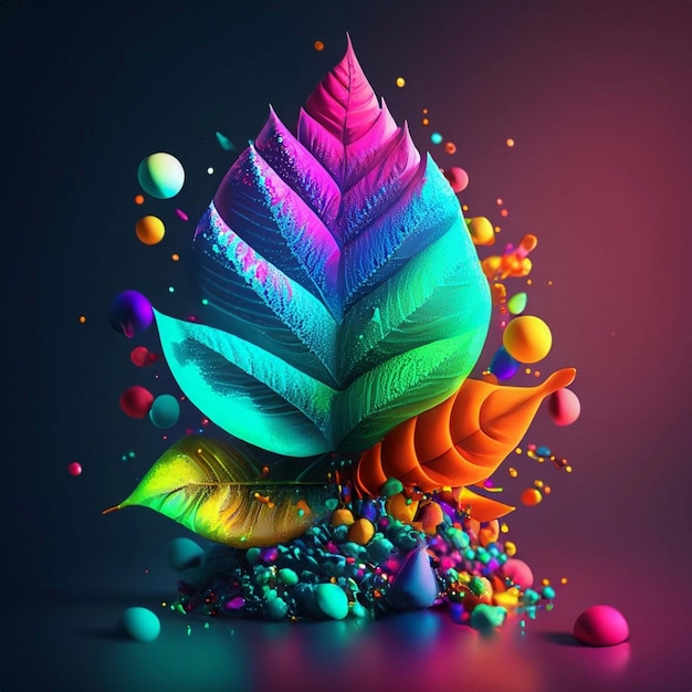 Colorfull tropische bladeren achtergrond AI gegenereerd