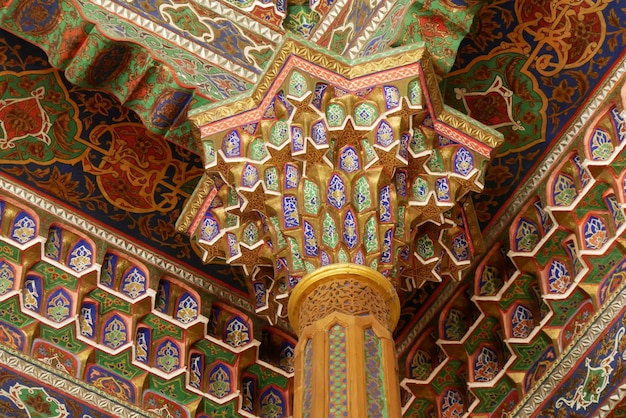 The colorfully painted chapter in a historic residence of an ambassador in Tashkent