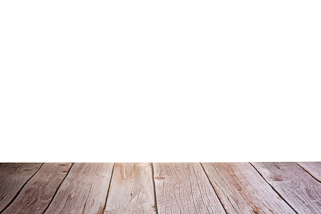 Colorfully painted Easter eggs on wooden table on white background.