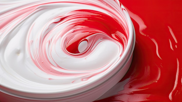 Colorgel painting splashing red and white