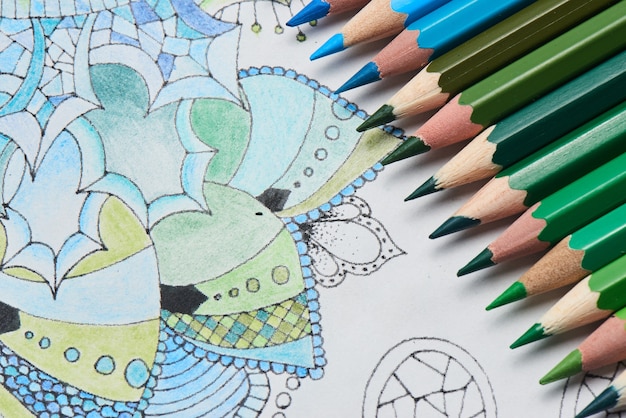 Coloring for adults and color pencils