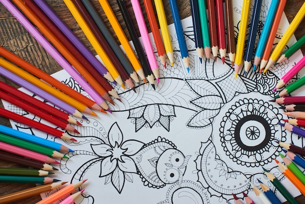 Coloring for adults and color pencils