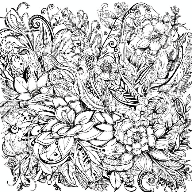 Premium AI Image | Coloring book antistress for adults