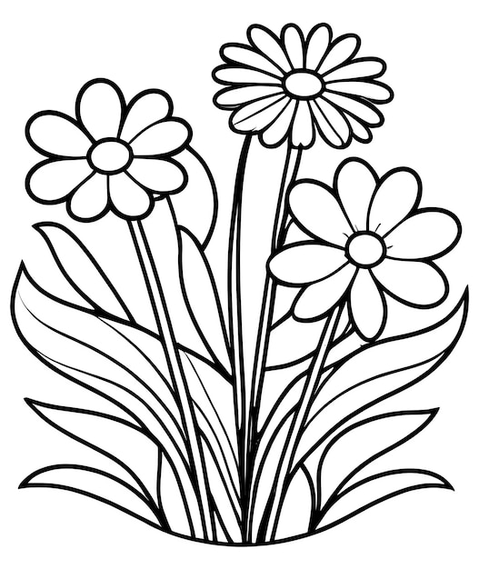 coloring book for children beautiful flowers coloring book anti stress outline floral pattern