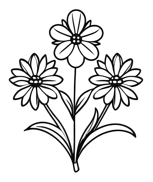 Photo coloring book for children beautiful flowers coloring book anti stress outline floral pattern