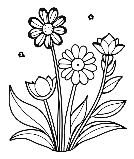 子供のためのカラーリングブック 美しい花 アンチストレスカラーングブック 花のパターン