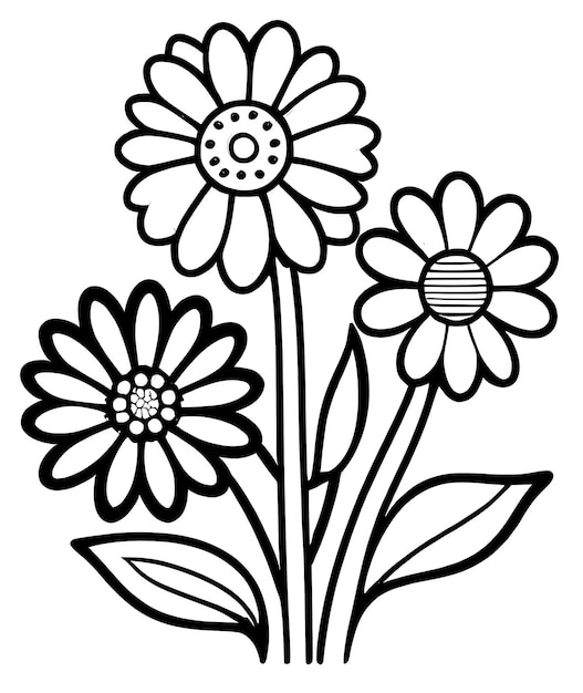 coloring book for children beautiful flowers coloring book anti stress outline floral pattern