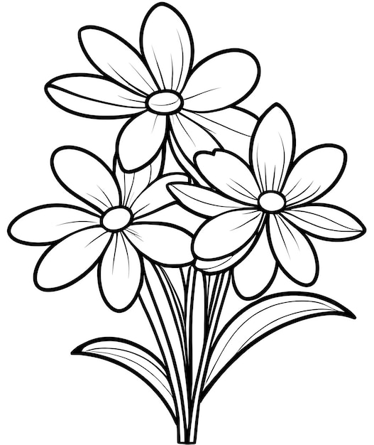 Photo coloring book for children beautiful flowers coloring book anti stress outline floral pattern