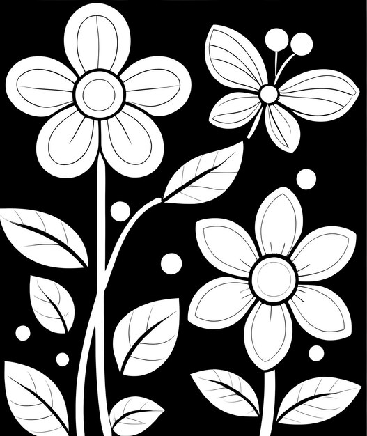Photo coloring book for children beautiful flowers coloring book anti stress outline floral pattern