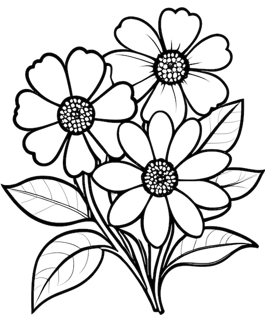 Photo coloring book for children beautiful flowers coloring book anti stress outline floral pattern