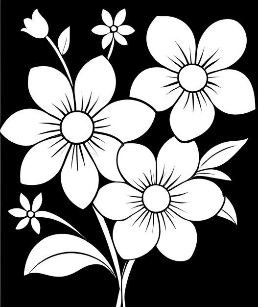 Photo coloring book for children beautiful flowers coloring book anti stress outline floral pattern