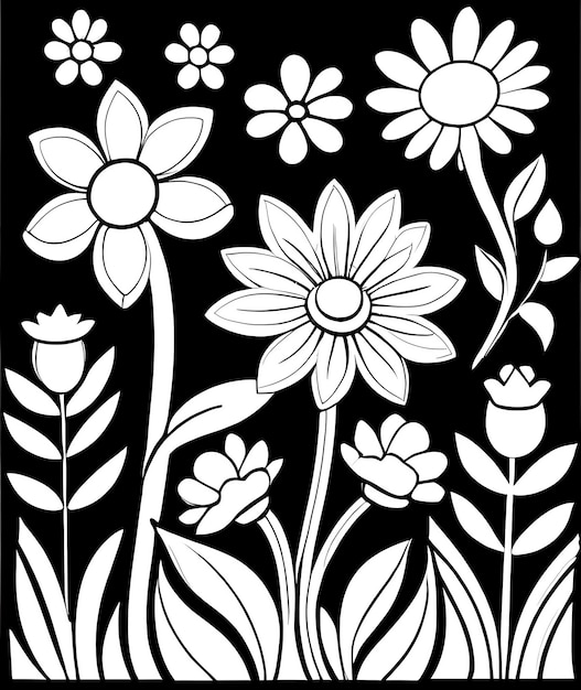 coloring book for children beautiful flowers coloring book anti stress outline floral pattern