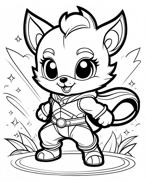 Photo coloring book for children cartoon character coloring book printable coloring page for kids