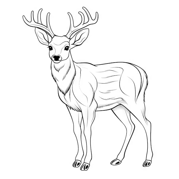 Photo coloring book for children deer