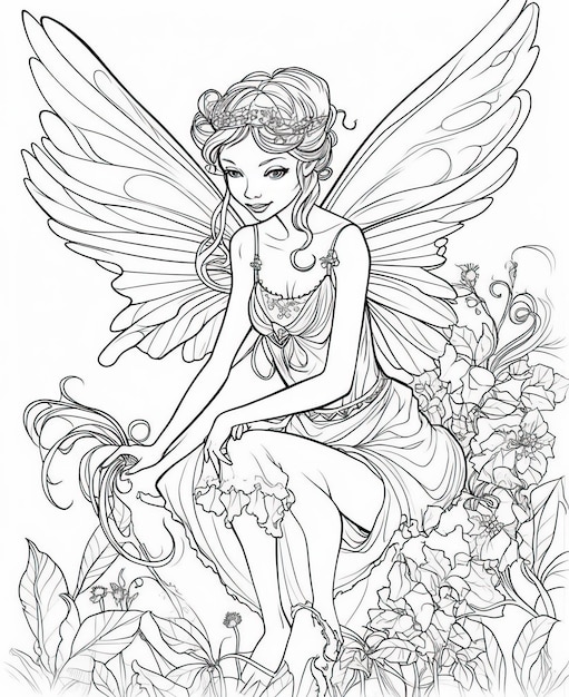 Coloring book for children fairy fairy Selective soft focus