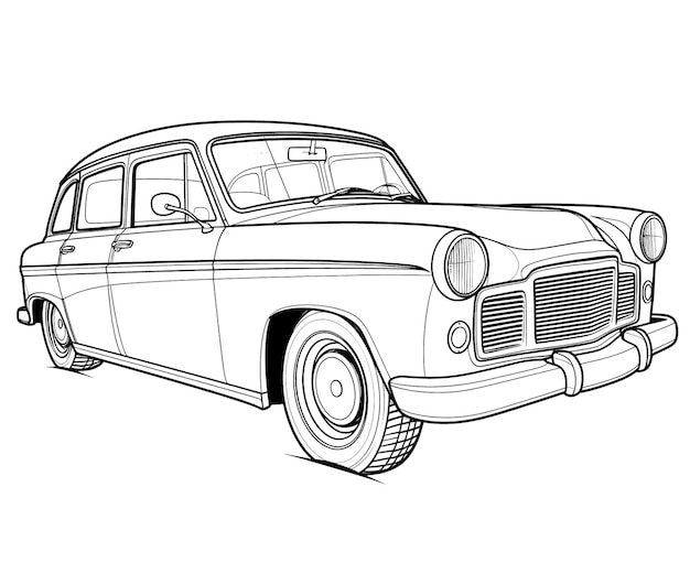 coloring book for children illustration of a auto closeup selective soft focus
