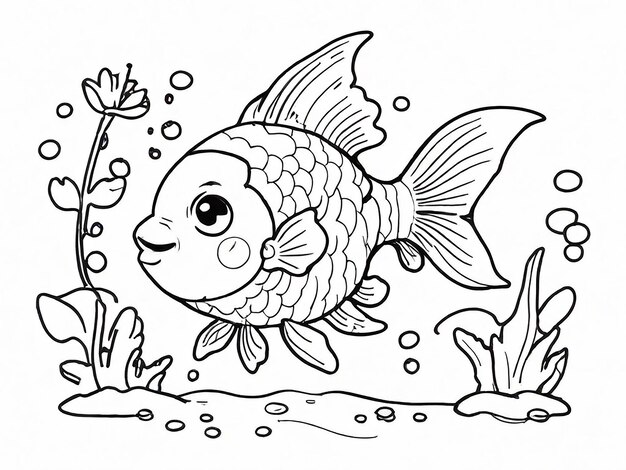 カラフルな金魚のカラフルな絵本