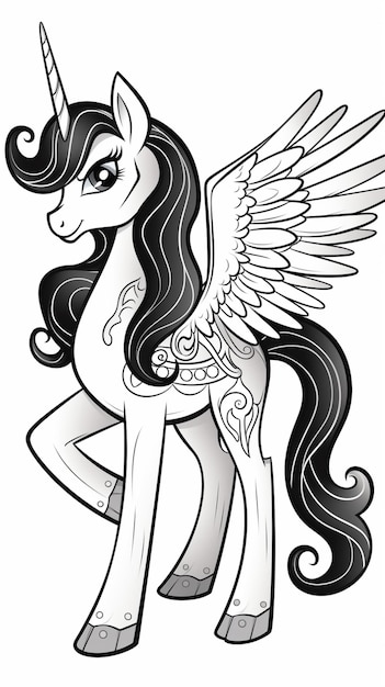 Coloring book Fabulous pegasus