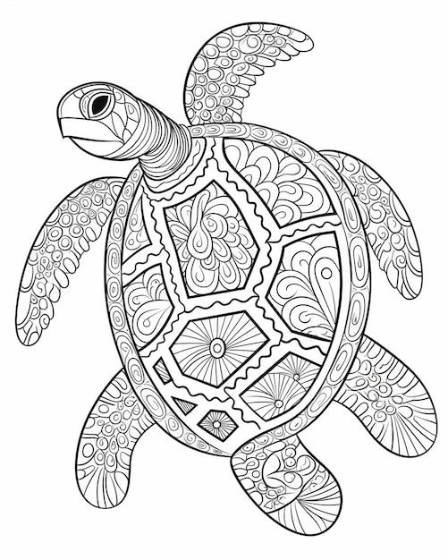 coloring book featuring a turtle