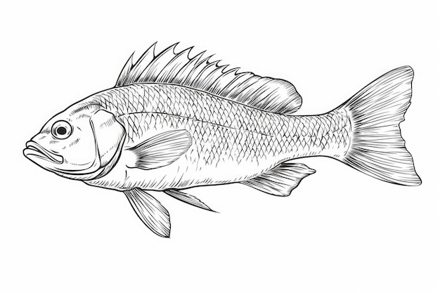 Coloring book fish Generate Ai