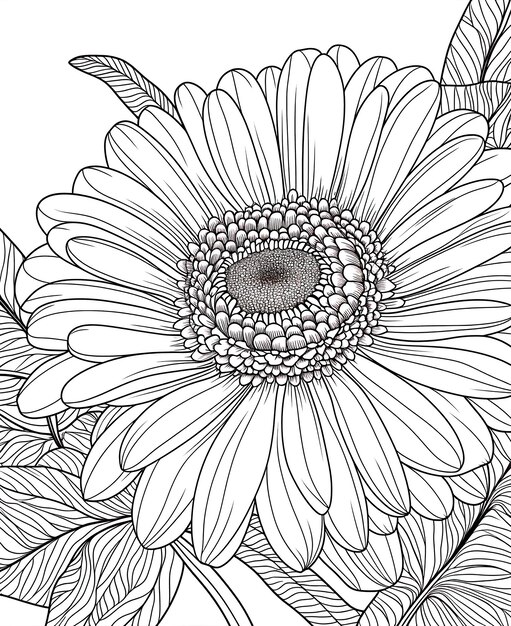 Coloring book floral background flowers on a white background Selective soft focus