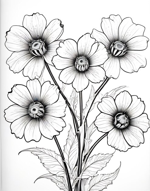 Photo coloring book flowers