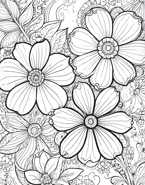 Photo coloring book flowers