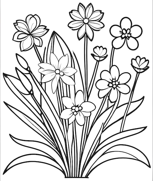 写真 子供のためのカラーリングブック 美しい花 アンチストレスカラーングブック 花のパターン