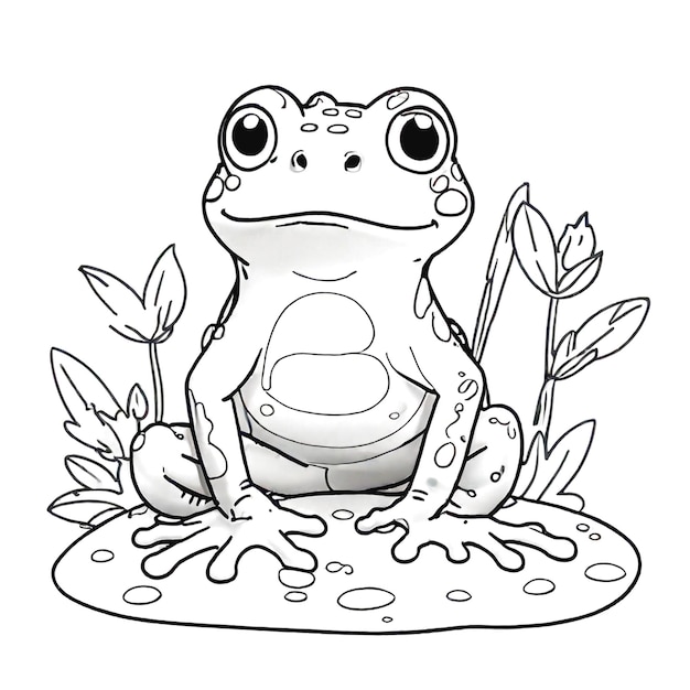 Photo coloring book frog generated ai