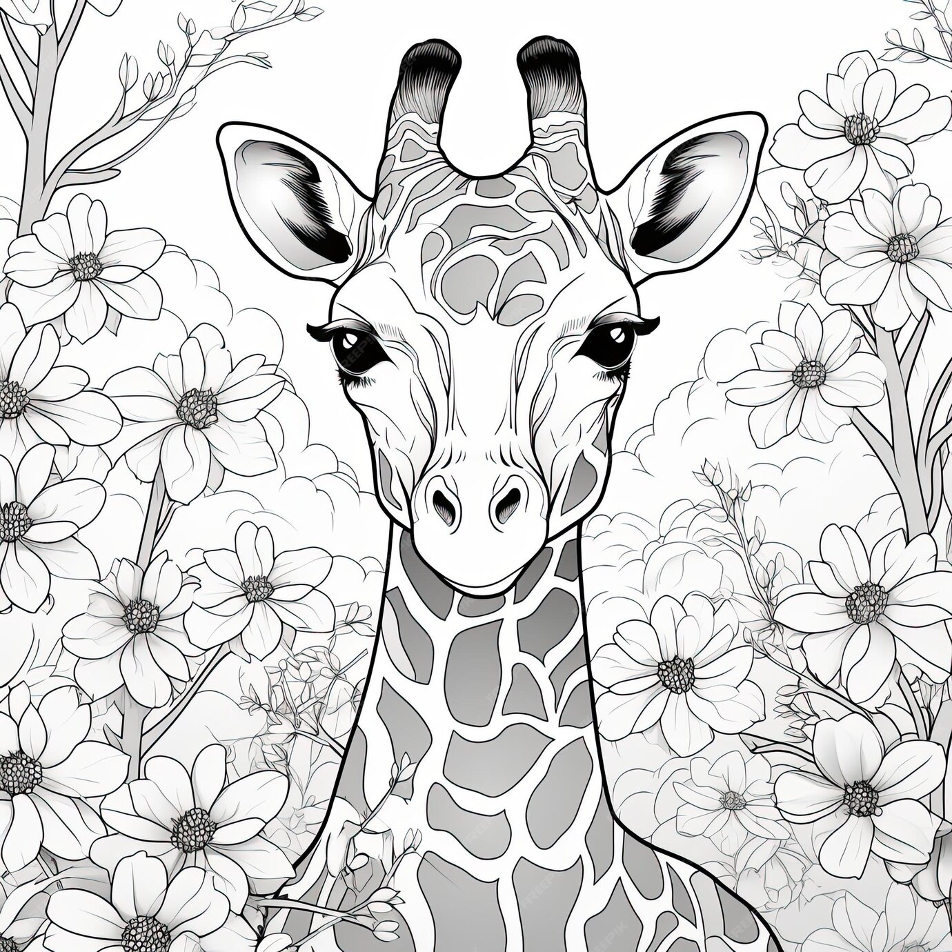 Premium Photo | Coloring book Giraffe kids coloring page vector