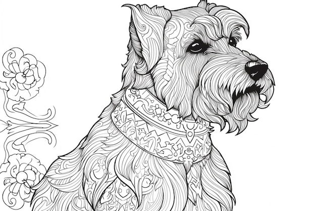 Coloring book irish dog black