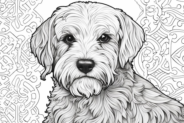 Photo coloring book irish dog black