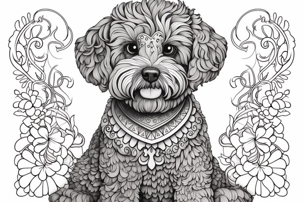 Coloring book irish dog black