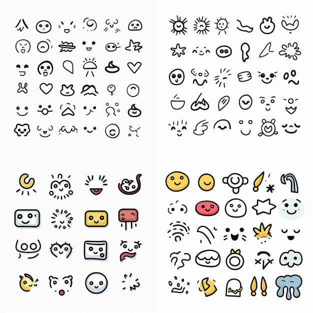 Coloring book Kawaii hand drawn worksheet for kids