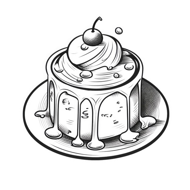 Coloring book for kids pudding vector