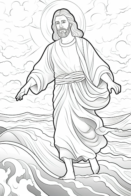 Coloring book page Jesus