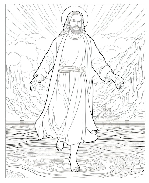 Coloring book page Jesus