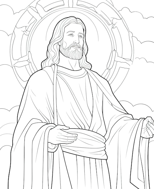 Coloring book page Jesus