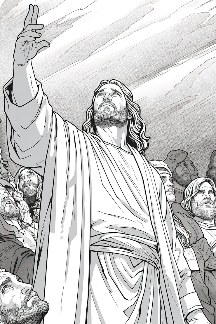 Premium AI Image | Coloring book page Jesus