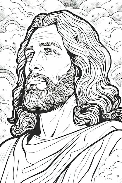 Coloring book page Jesus